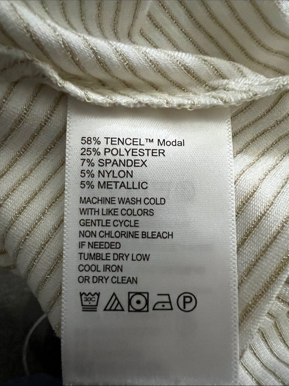 Tommy Bahama Cream and Ivory V-Neck Short Sleeve Top - Picture 7 of 9